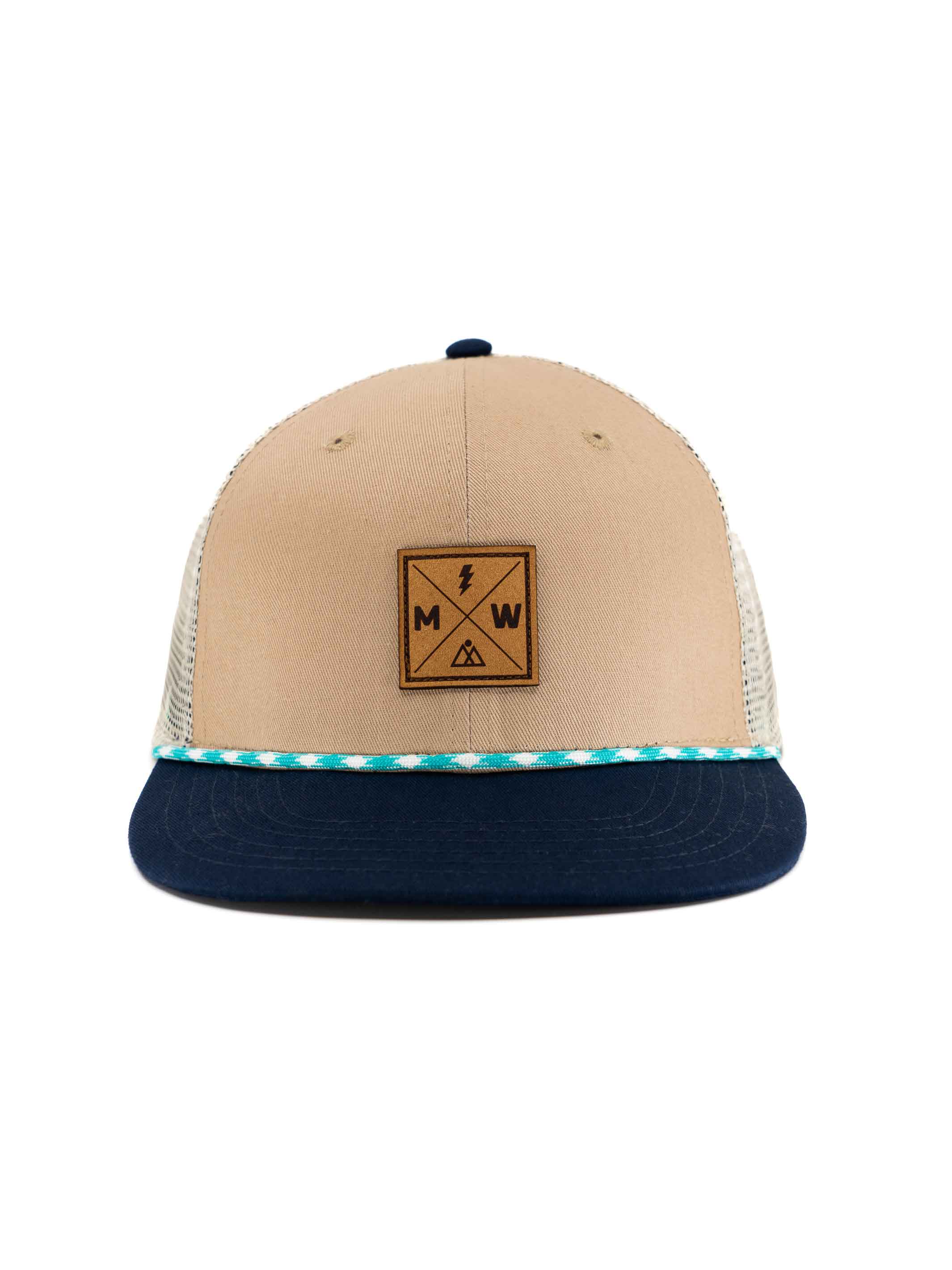 Milk X Whiskey - Parajumper Flat Brim Trucker - Tan Turquoise