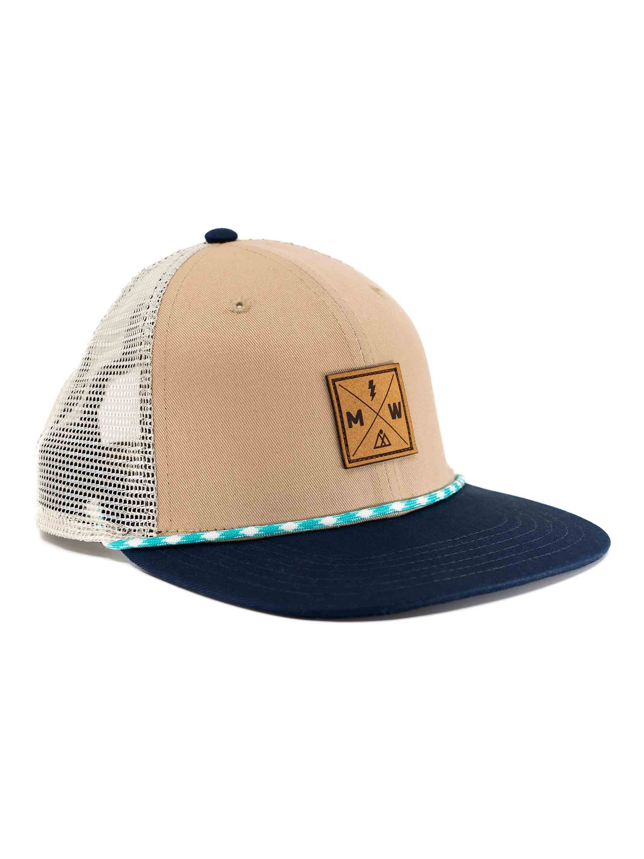 Milk X Whiskey - Parajumper Flat Brim Trucker - Tan Turquoise