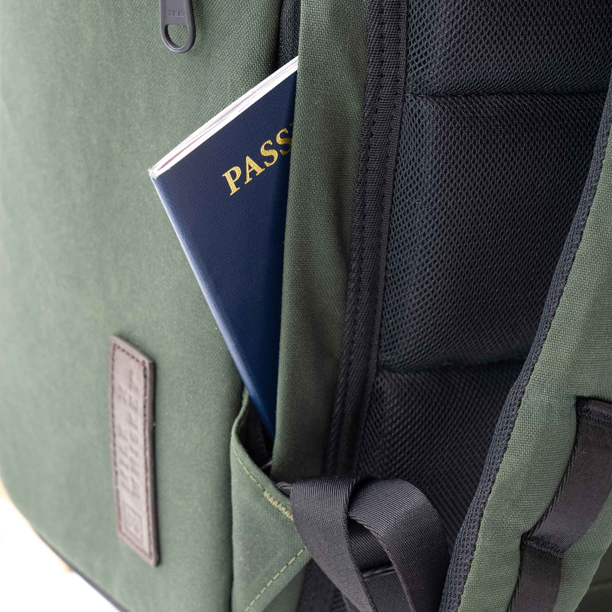 Hidden passport security pockets in the Dad Adventure Diaper Backpack. The best diaper backpack for women and men and traveling.