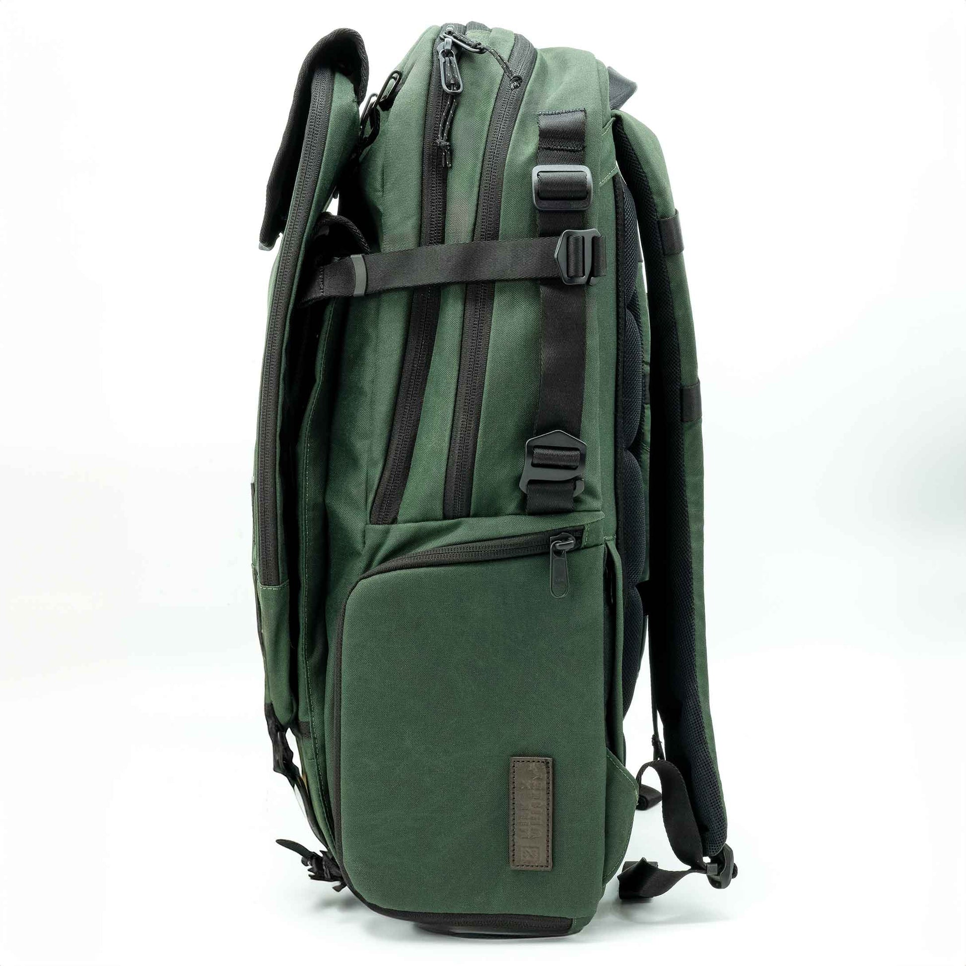 A complete diaper backpack for outdoors. system , The Adventure Proof Diaper Backpack has easy side access to an interchangeable cooler.