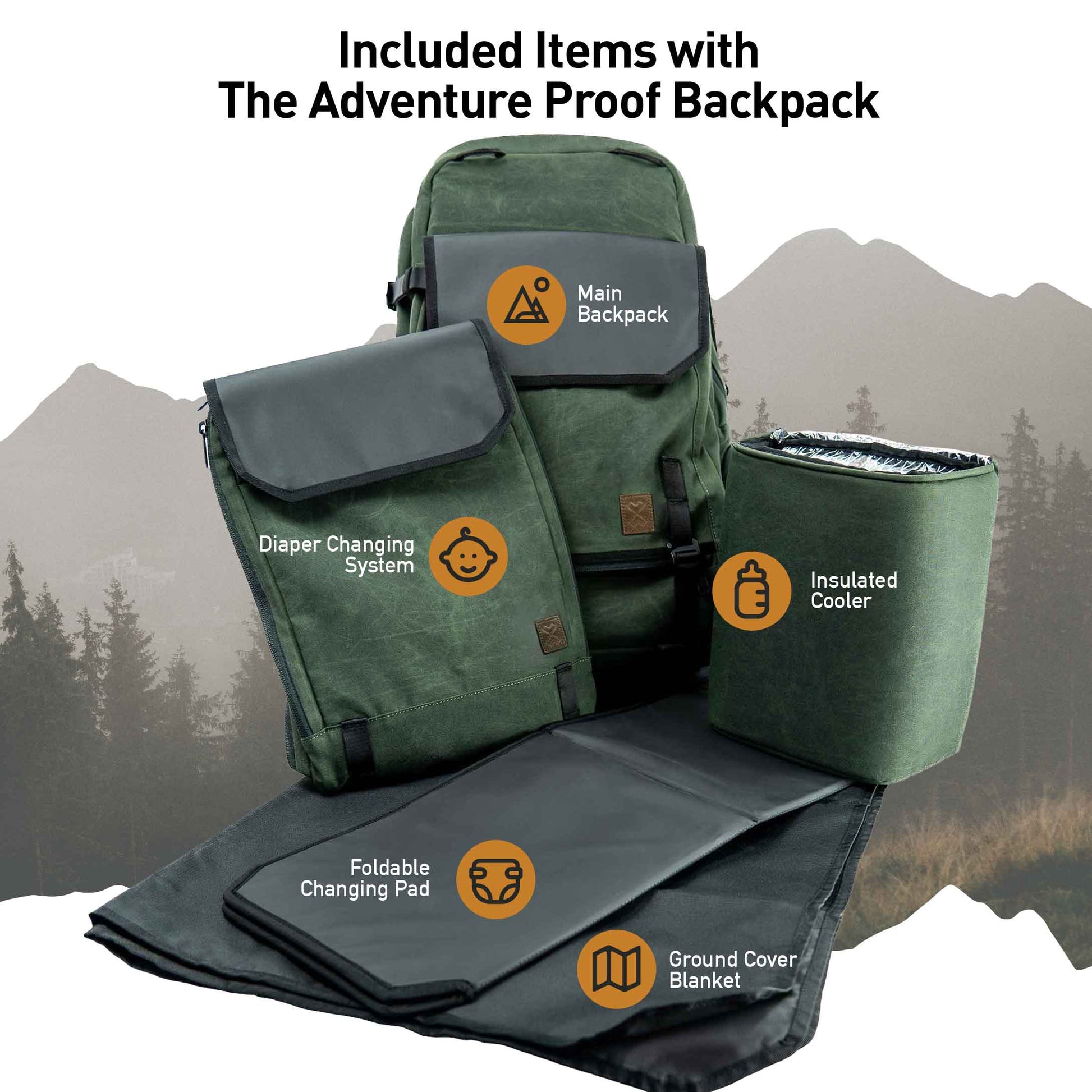 Adventure Proof Diaper Bag Backpack Milk x Whiskey