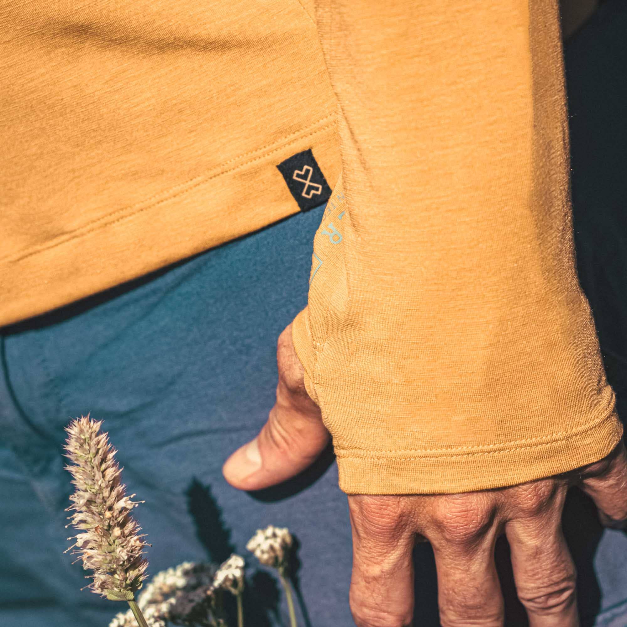 Dad men UPF50+ chaser Mustard thumbholes