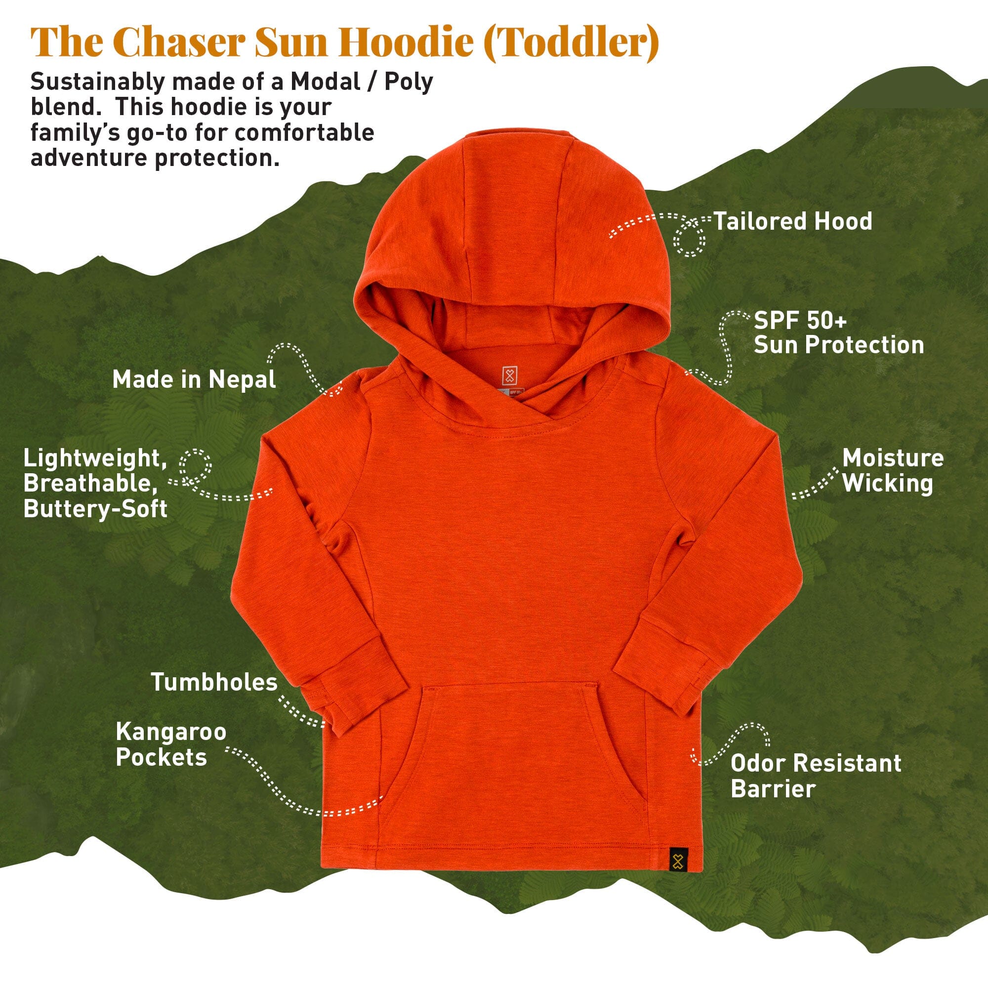 Toddler Sun Hoodie Chaser Product Features