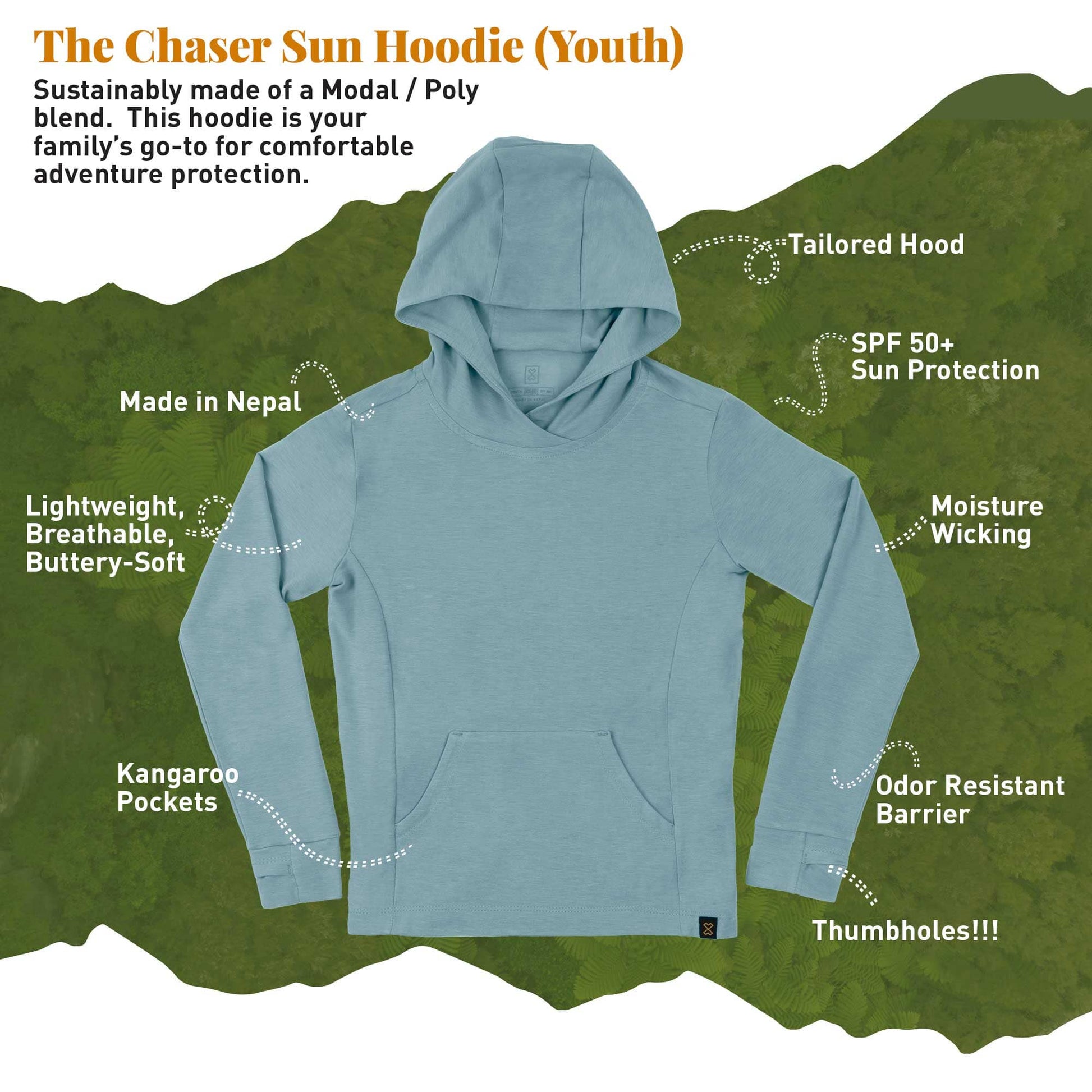 CHASER - Youth Sun Hoodie Milk x Whiskey 