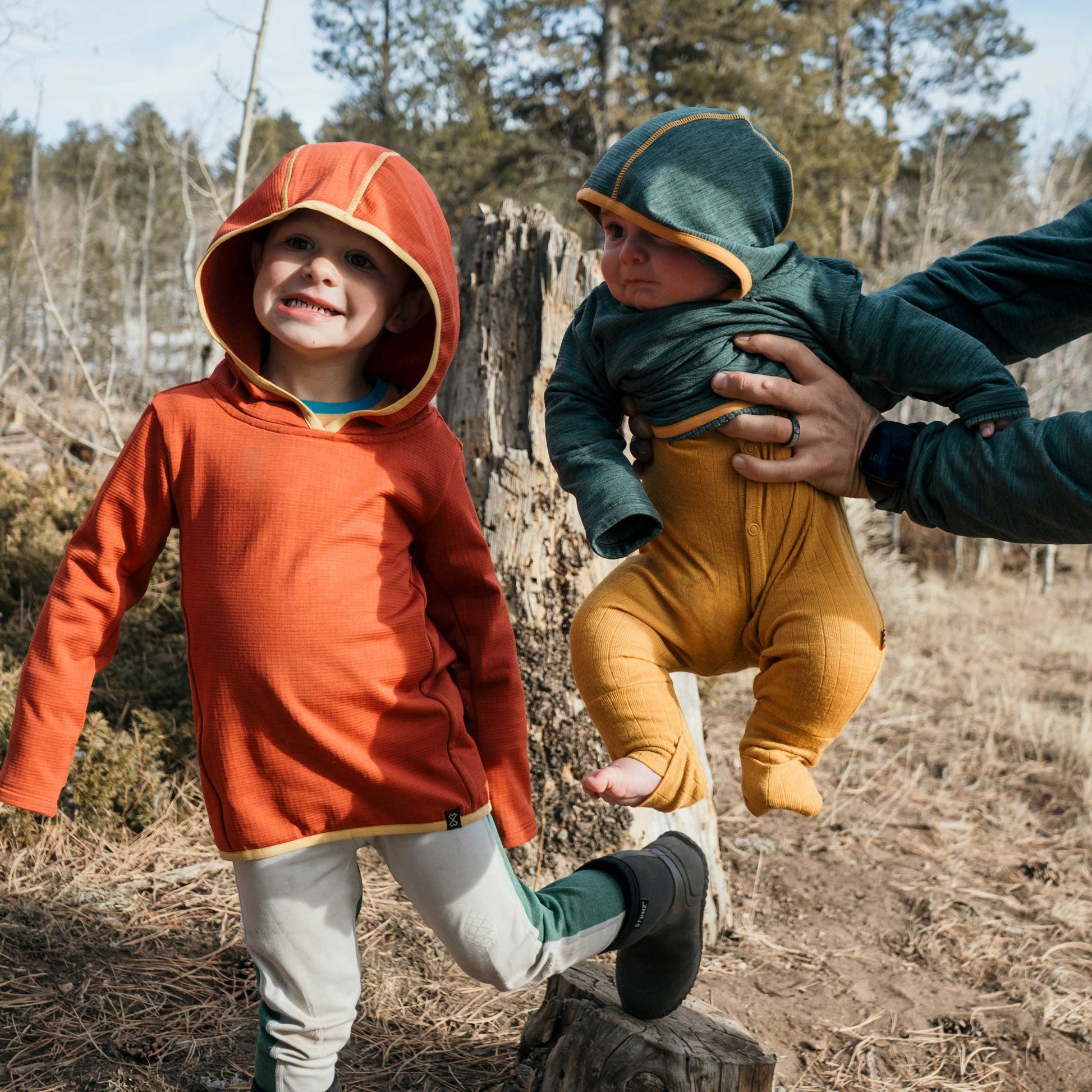 TUMBLER - Toddler Grid Fleece Hoodie Milk x Whiskey 