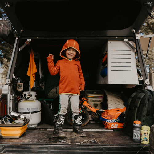 TUMBLER - Toddler Grid Fleece Hoodie - Milk x Whiskey