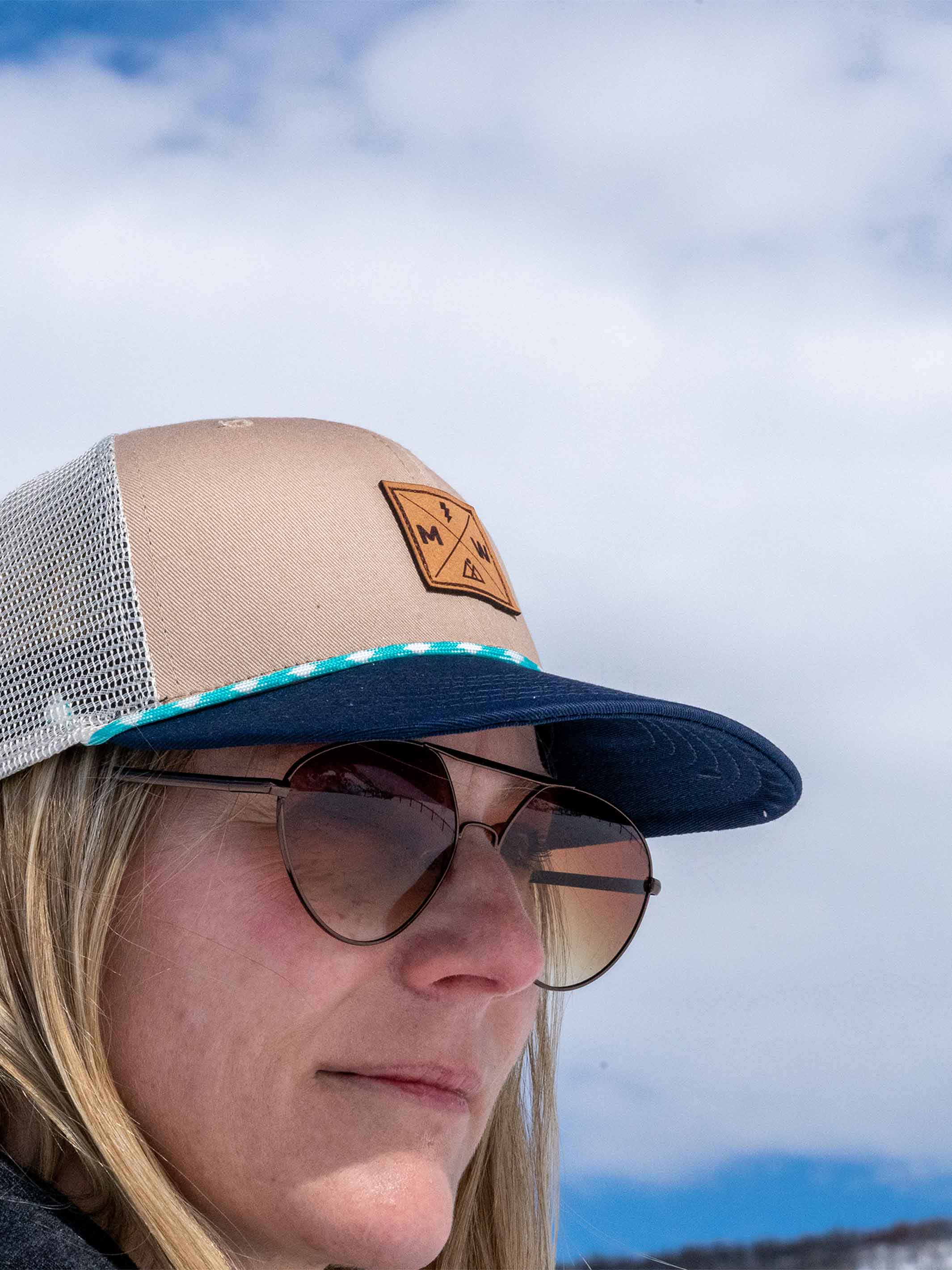 Milk X Whiskey - Parajumper Flat Brim Trucker - Tan Turquoise