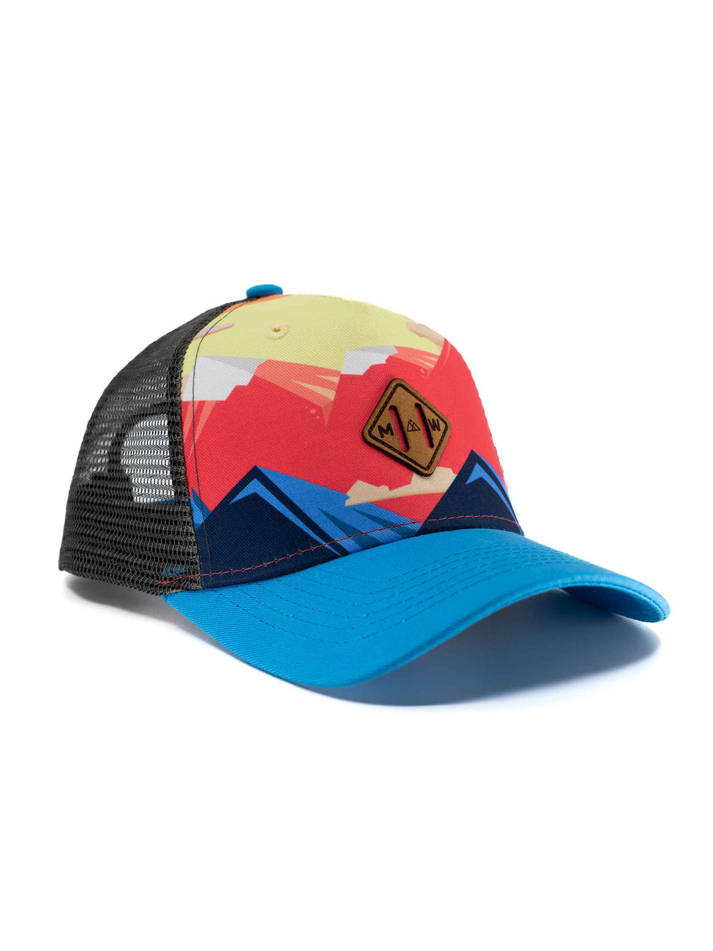 Milk X Whiskey - Youth Sunset Ranges Trucker Hat - Pink and Grey