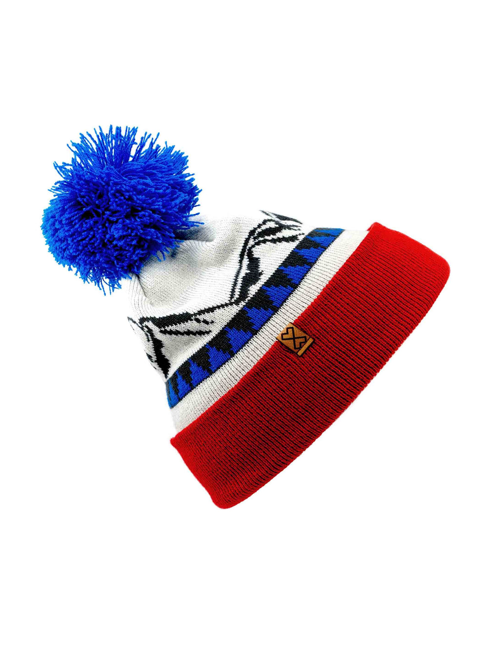 Milk X Whiskey - Youth Round Top Peaks Beanie - Red White and Blue