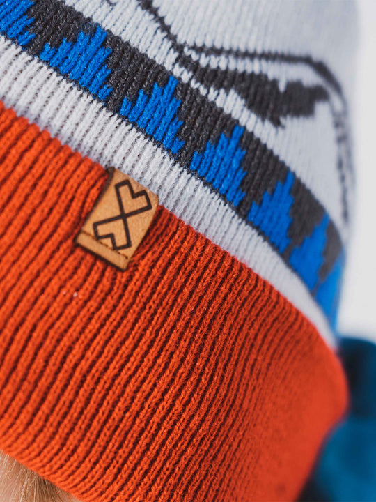 Milk X Whiskey - Youth Round Top Peaks Beanie - Red White and Blue