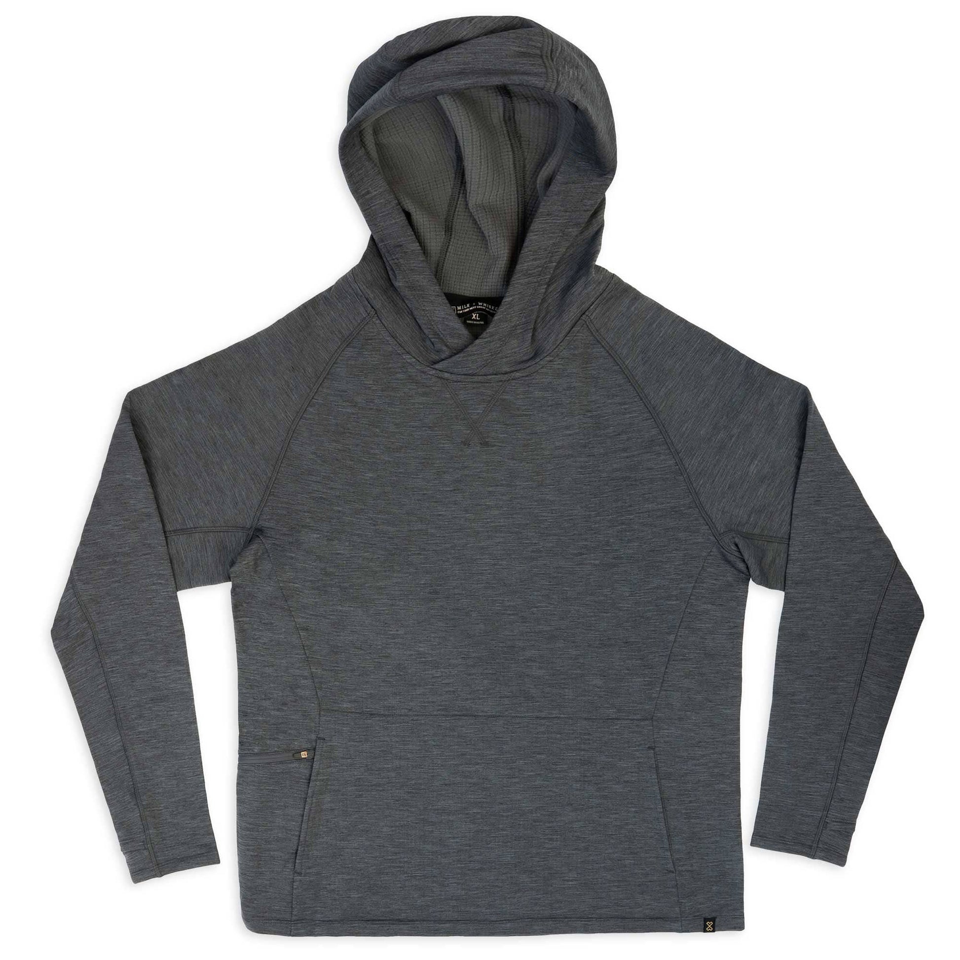 Adult Tumbler Grid Fleece Hoodie, ideal for outdoor activities, offering warmth and comfort, high-quality mid-layer unisex outerwear.