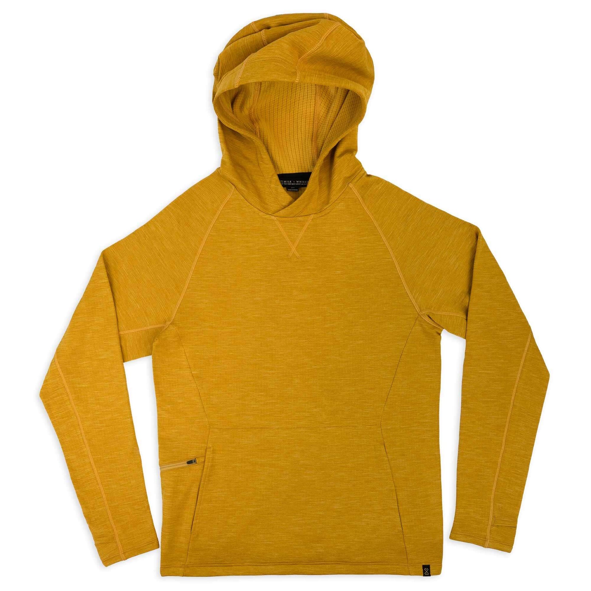 TUMBLER - Adult Unisex Mid Weight Grid Fleece Hoodie - MUSTARD