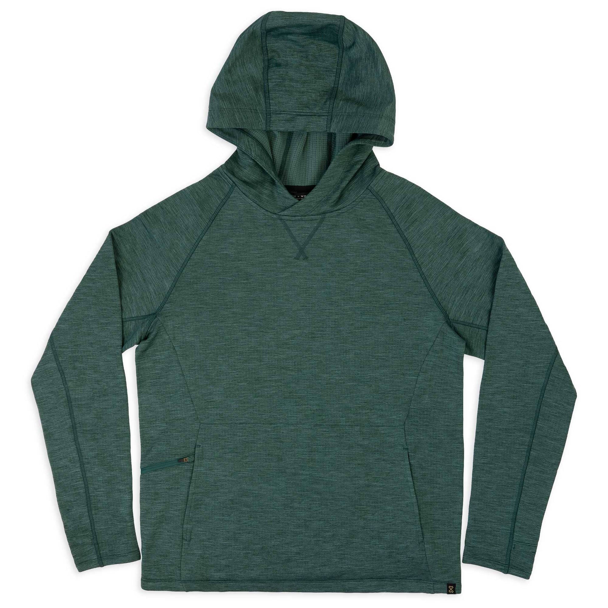 TUMBLER - Adult Unisex Mid Weight Micro Grid Fleece Hoodie - SILVER PINE