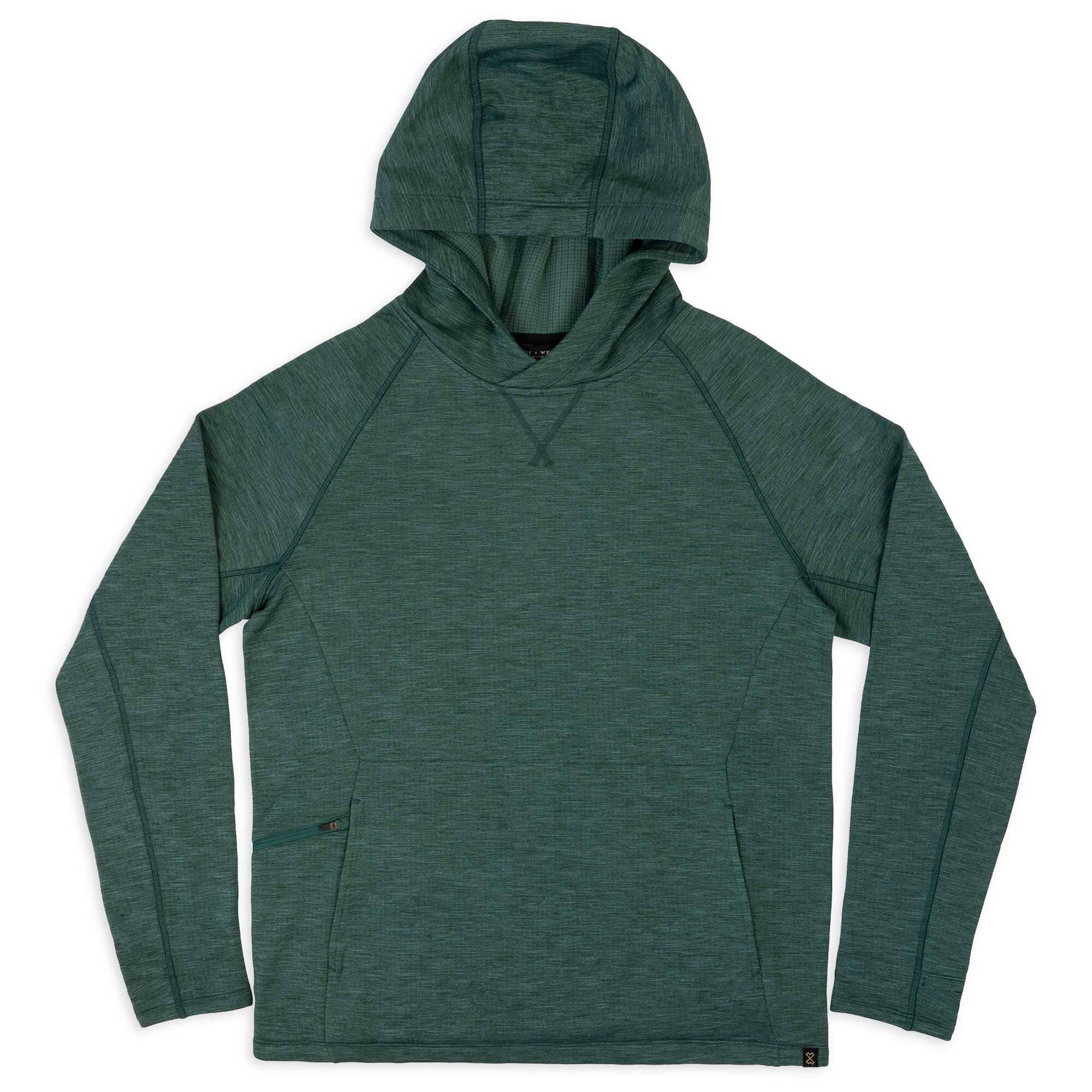 TUMBLER - Adult Unisex Mid Weight Micro Grid Fleece Hoodie - SILVER PINE