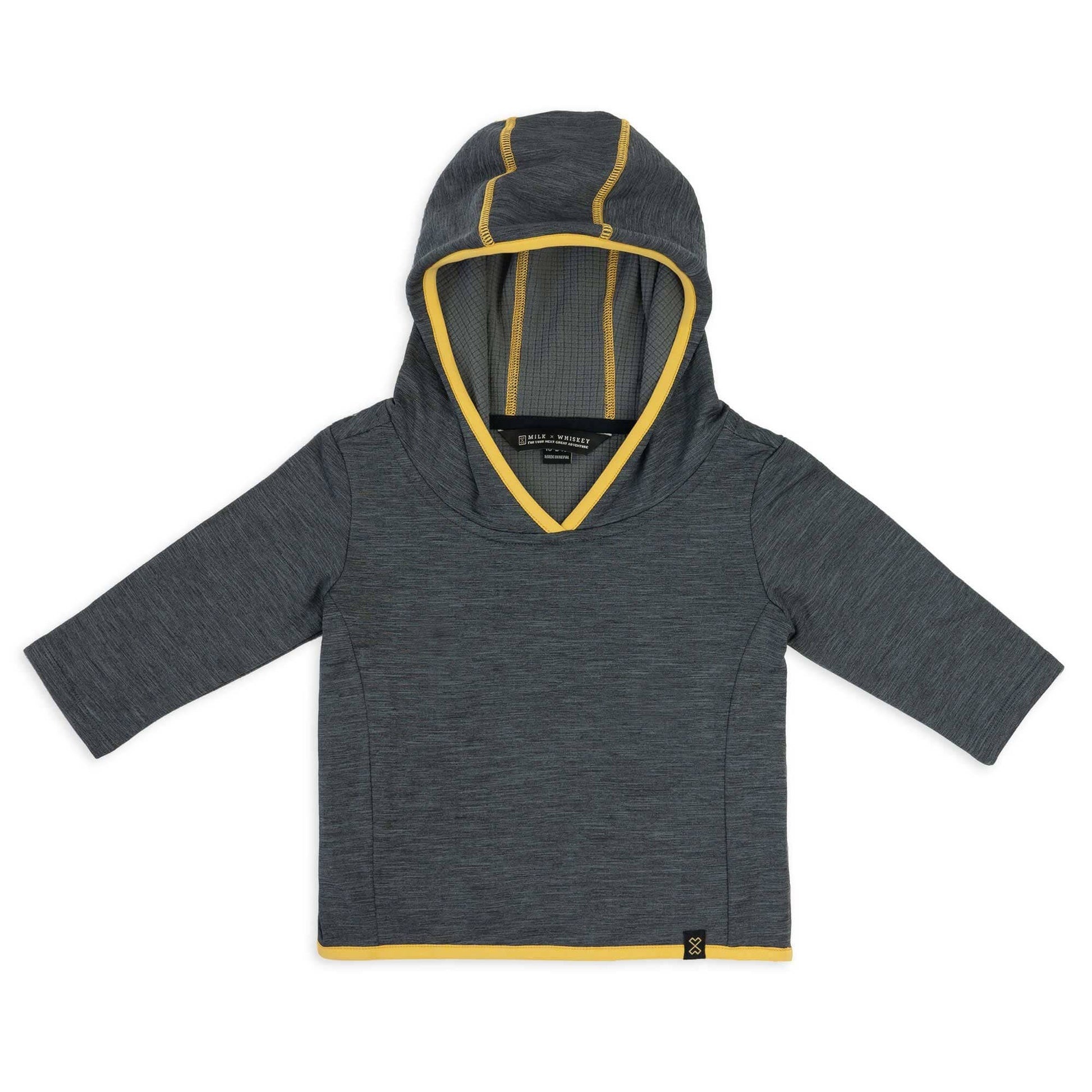 TUMBLER - Baby Warm nighttime Grid Fleece Hoodie - CHARCOAL