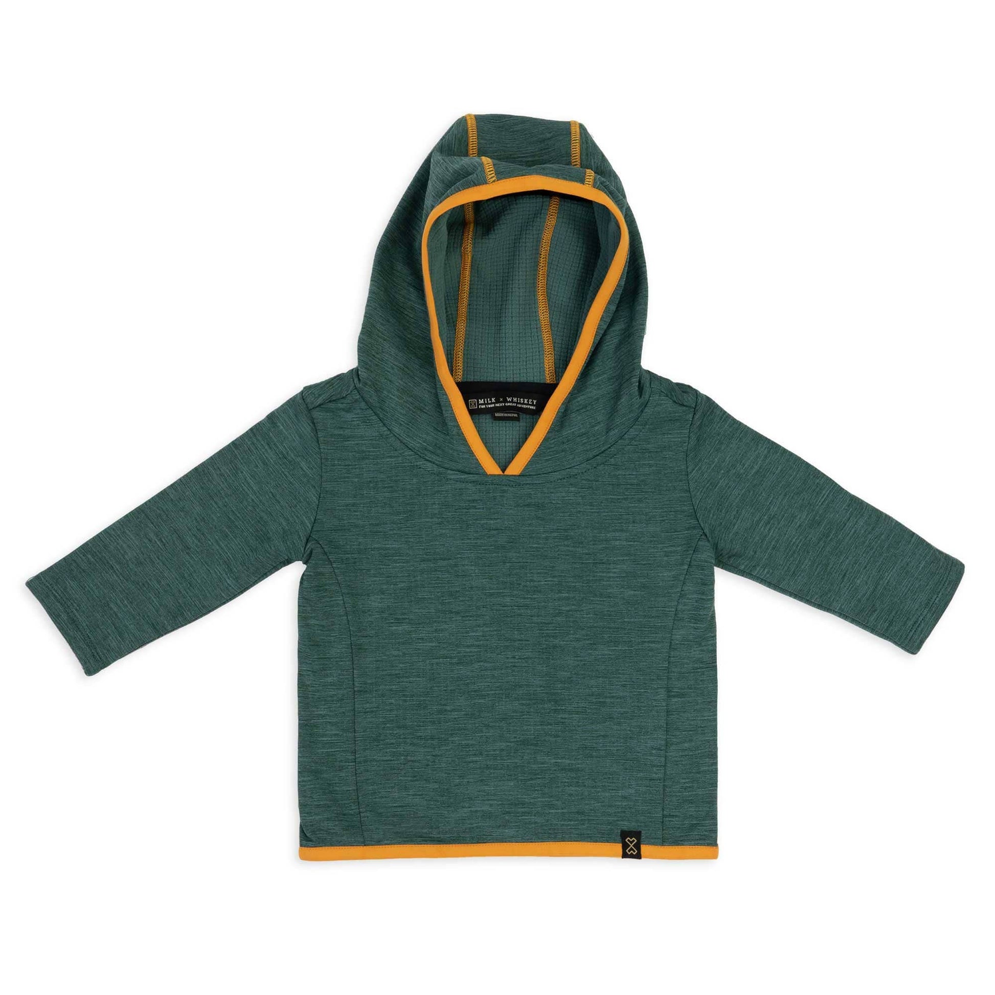TUMBLER - BabyOutdoor warm camping Grid Fleece  Hoodie- SILVER PINE